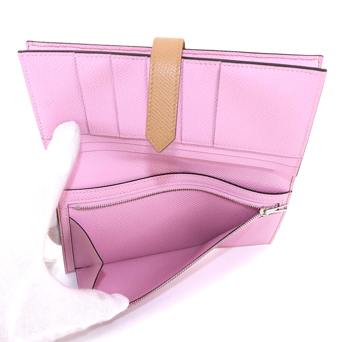 Bearn Soufflet Verso Long Wallet Epsom Chai Mauve sylvestre