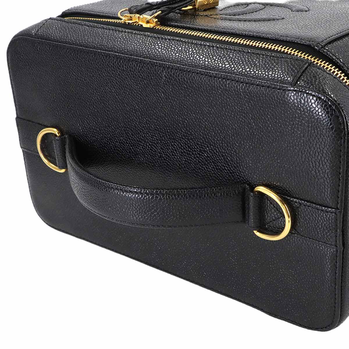 Vanity 2way Hand Bag Leather Black Purse
