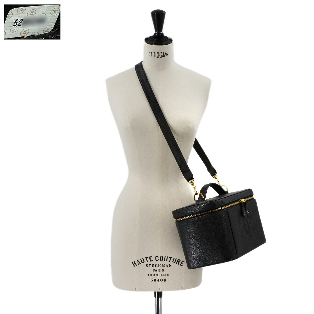 Vanity 2way Hand Bag Leather Black Purse