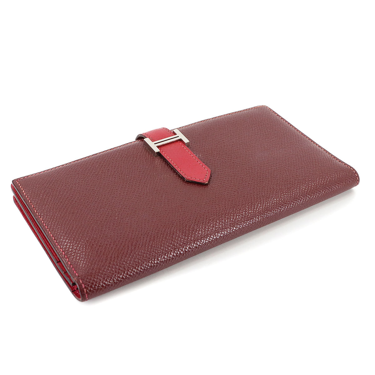 Bearn Soufflet Long Wallet Epsom Rouge H Rouge Casaque