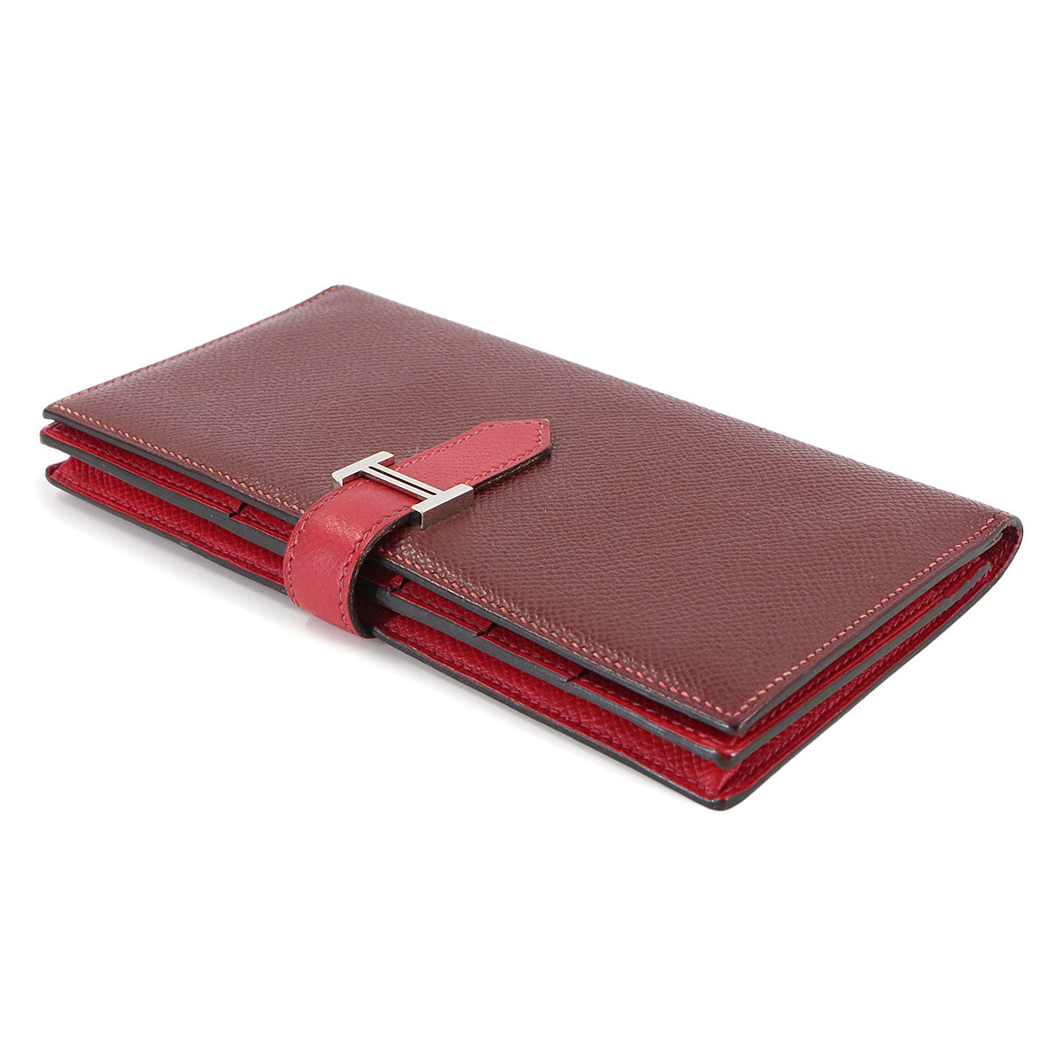 Bearn Soufflet Long Wallet Epsom Rouge H Rouge Casaque