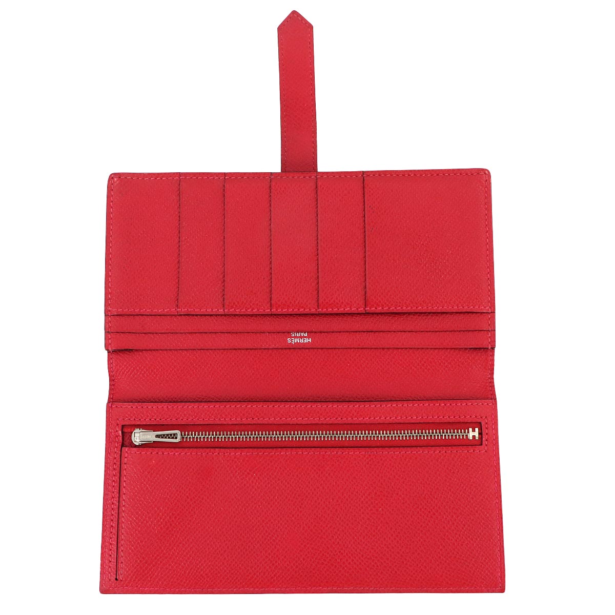 Bearn Soufflet Long Wallet Epsom Rouge H Rouge Casaque