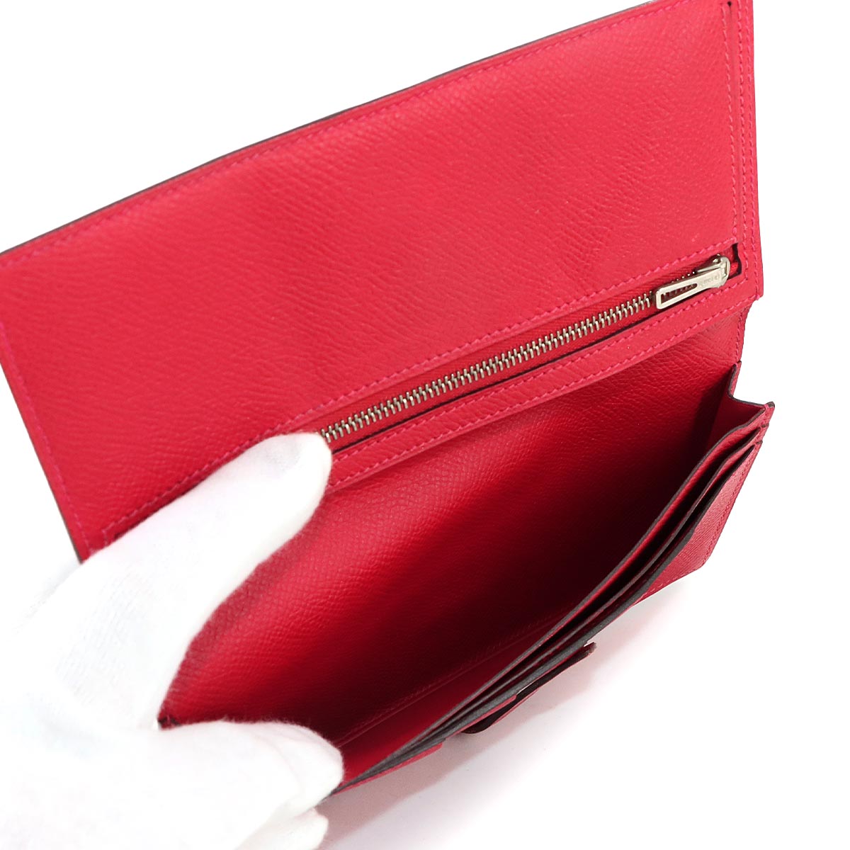 Bearn Soufflet Long Wallet Epsom Rouge H Rouge Casaque