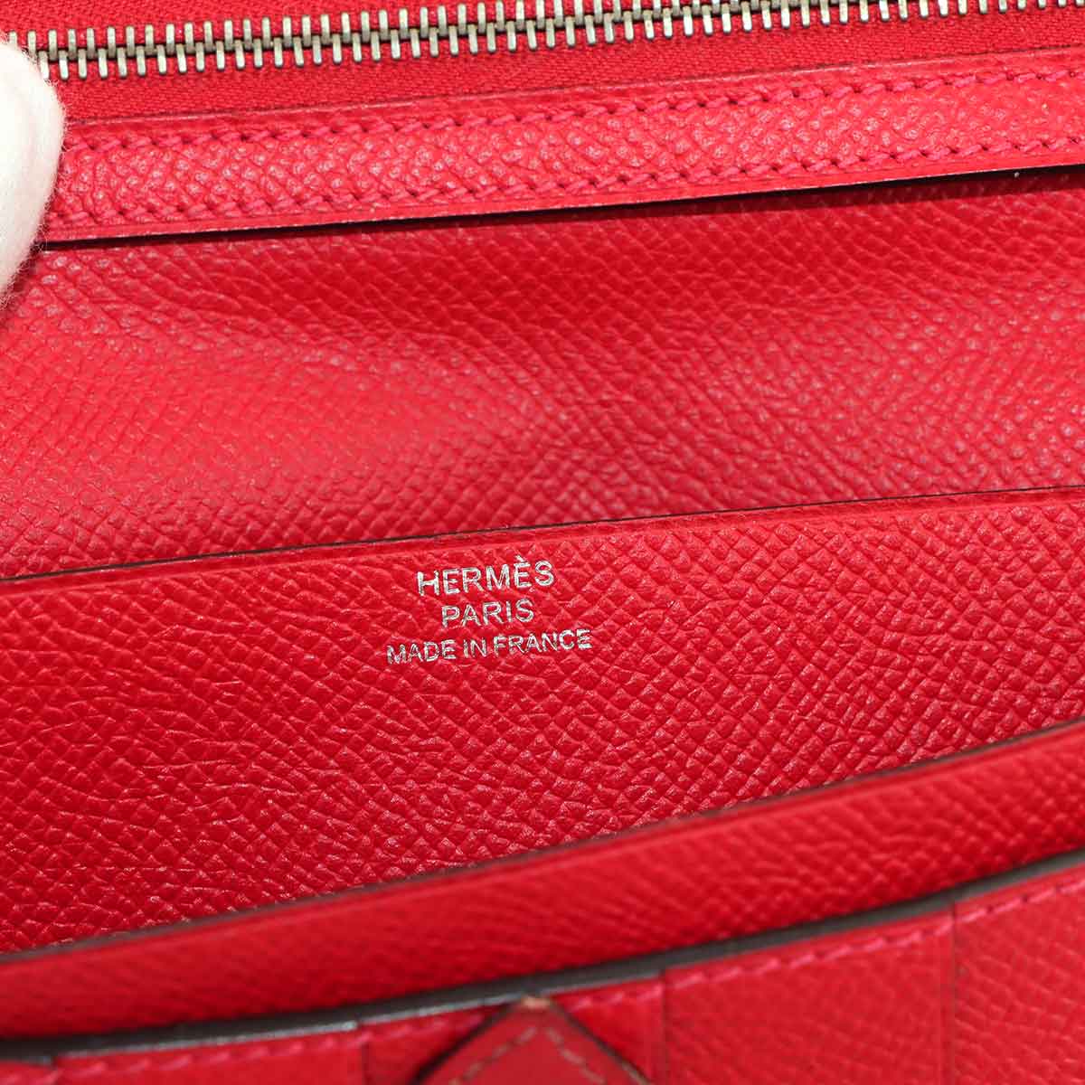 Bearn Soufflet Long Wallet Epsom Rouge H Rouge Casaque