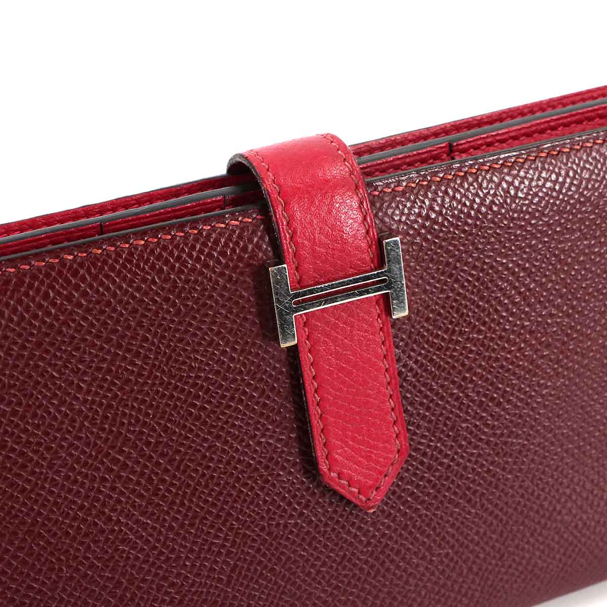 Bearn Soufflet Long Wallet Epsom Rouge H Rouge Casaque