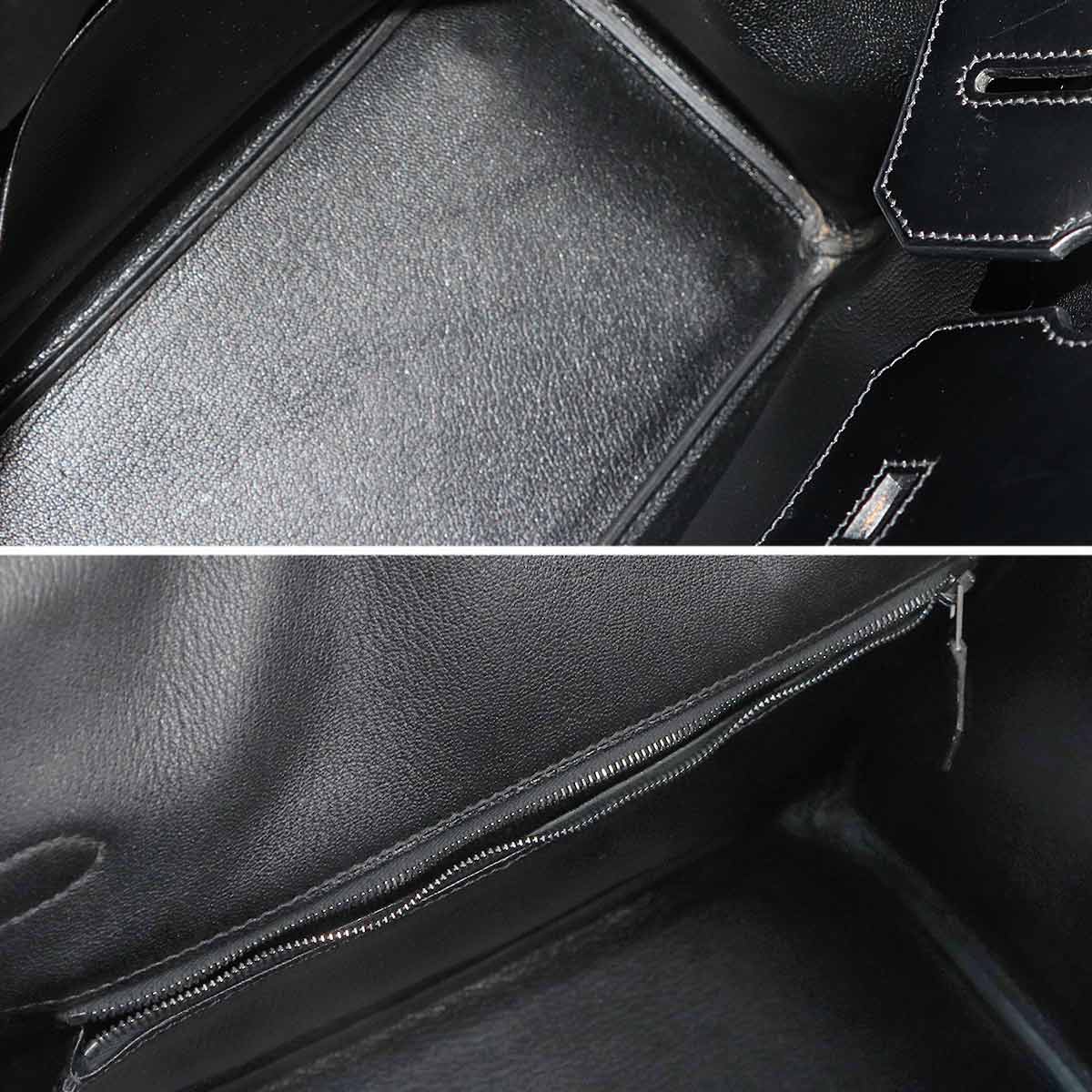 Haut a Courroies 32 Box calf Black Hand Bag Purse