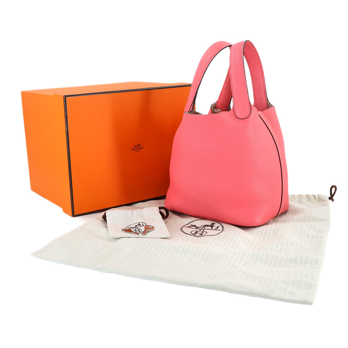 Picotin Lock PM Hand Bag Taurillon Clemence Rose Azalee