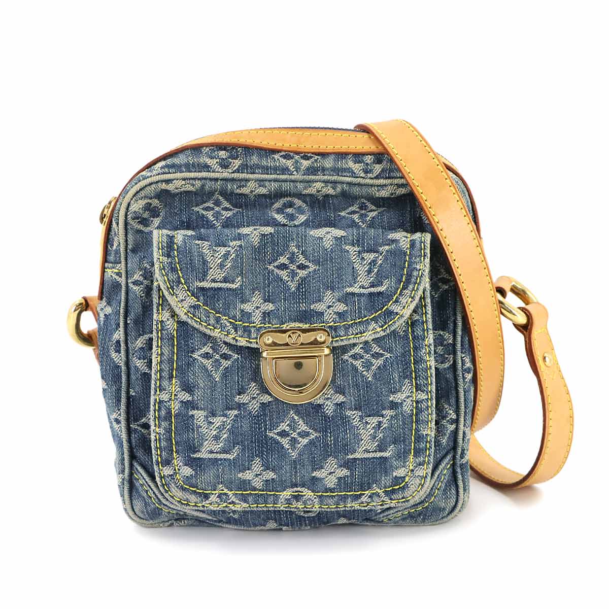 Monogram Denim Camera Bag Shoulder Bag Blue M95348 Purse