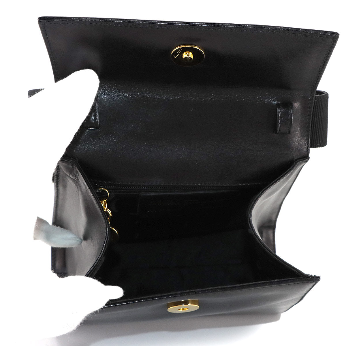 Vara 2way Hand Shoulder Bag Leather Black Purse