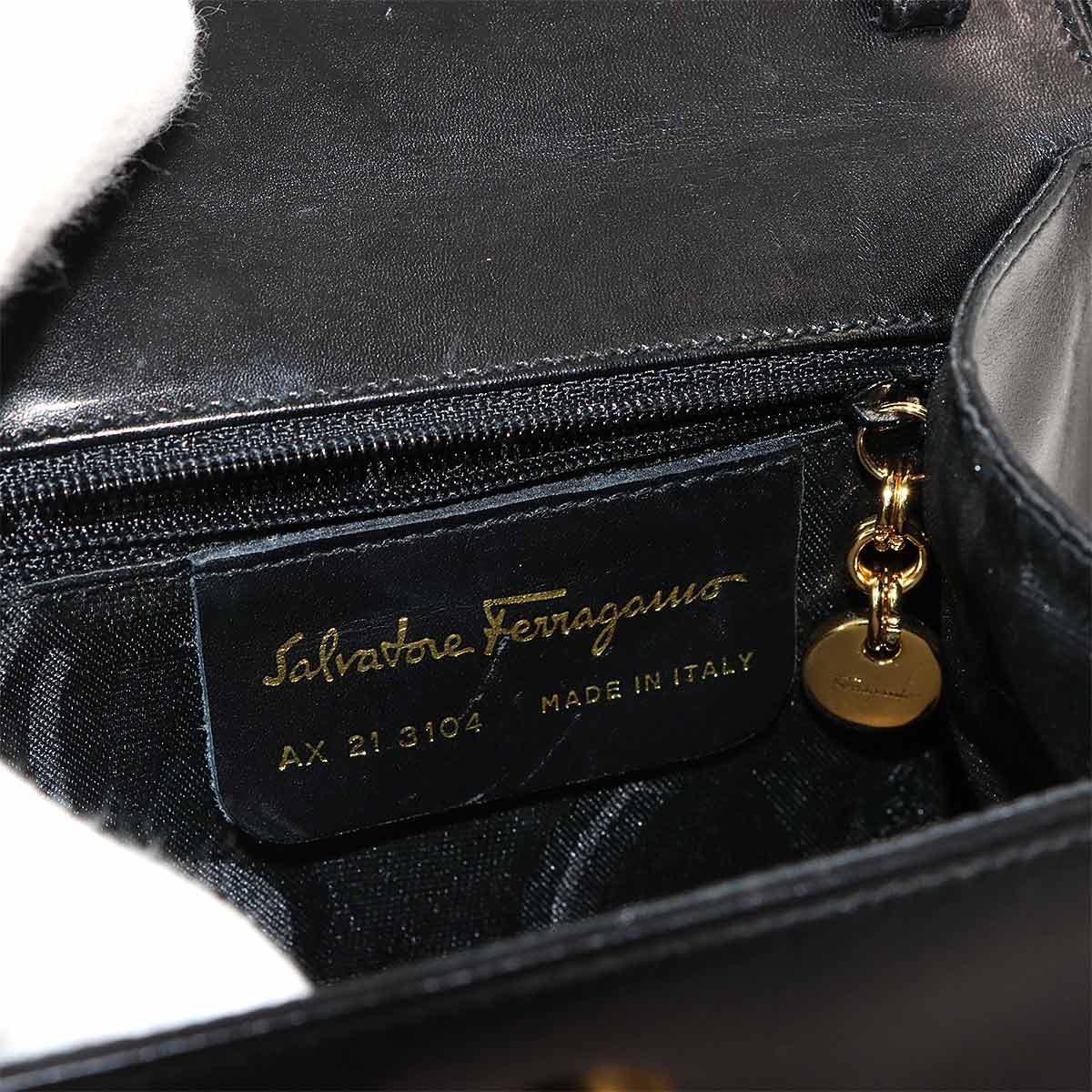 Vara 2way Hand Shoulder Bag Leather Black Purse