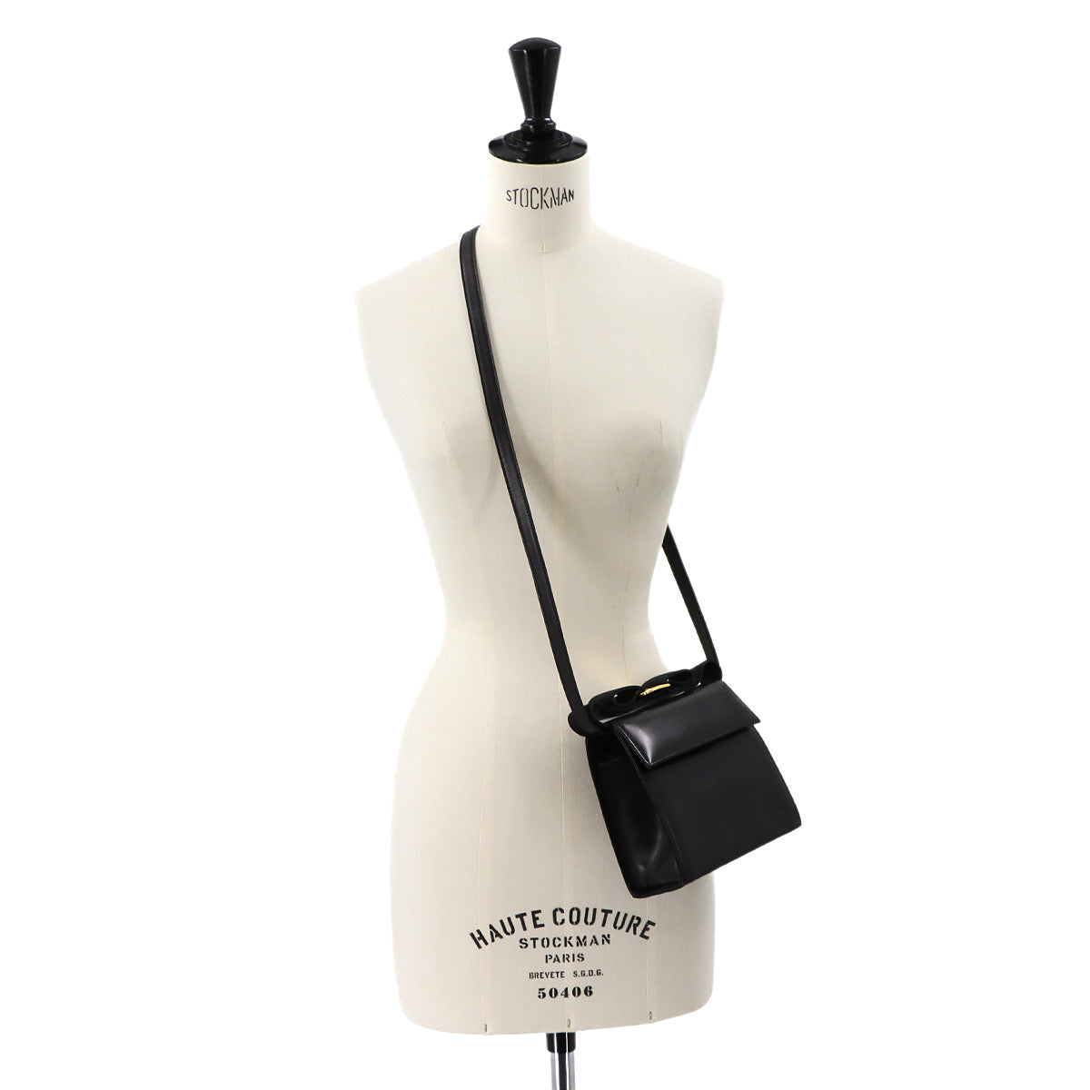 Vara 2way Hand Shoulder Bag Leather Black Purse