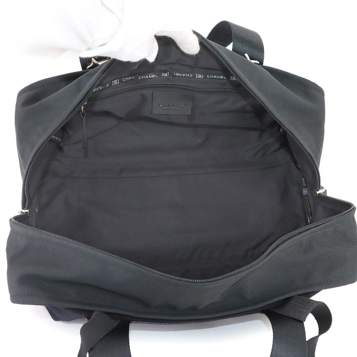 Sports Line Boston Bag Nylon Wool Leather Black Purse