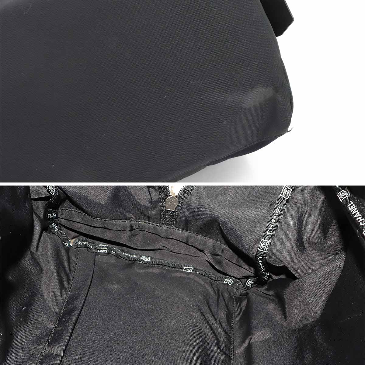 Sports Line Boston Bag Nylon Wool Leather Black Purse