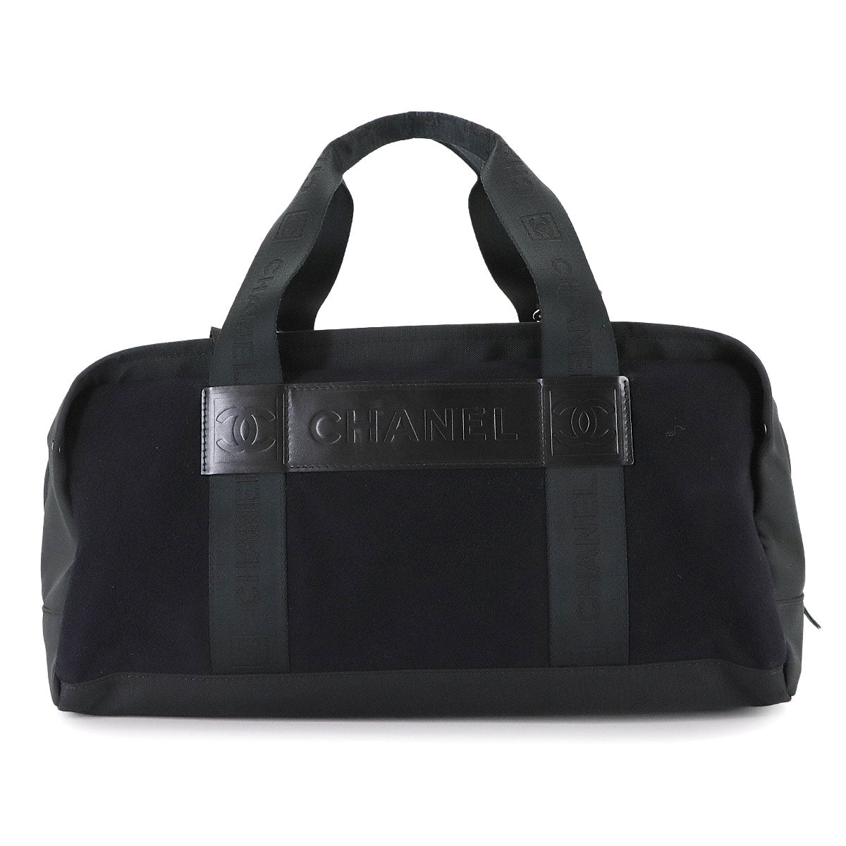 Sports Line Boston Bag Nylon Wool Leather Black Purse