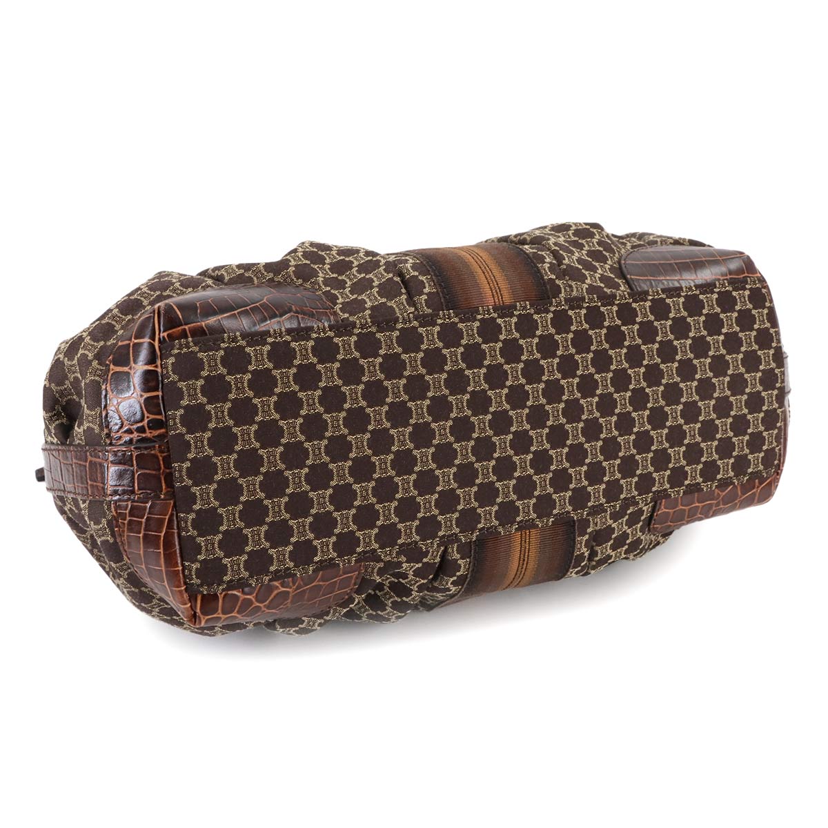 Macadam Hand Bag Canvas Leather Dark Brown Vintage Purse