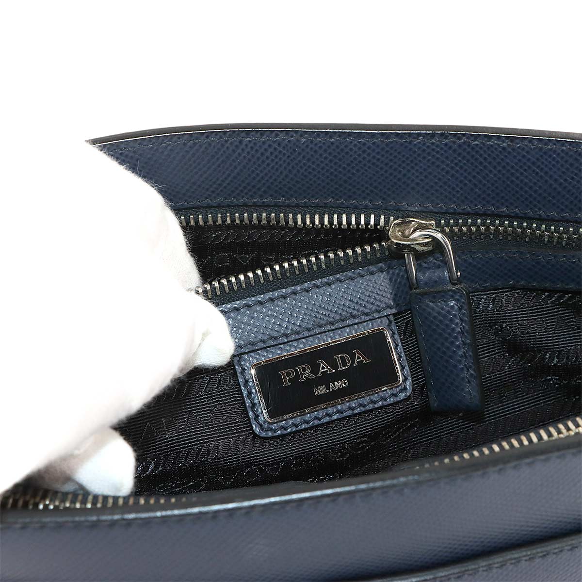 Shoulder Bag Saffiano Leather Navy VA1086 Purse