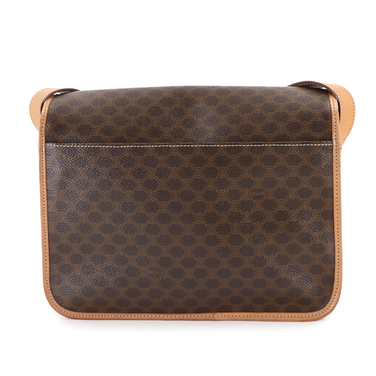 Macadam Shoulder Bag Leather PVC Brown Vintage Purse