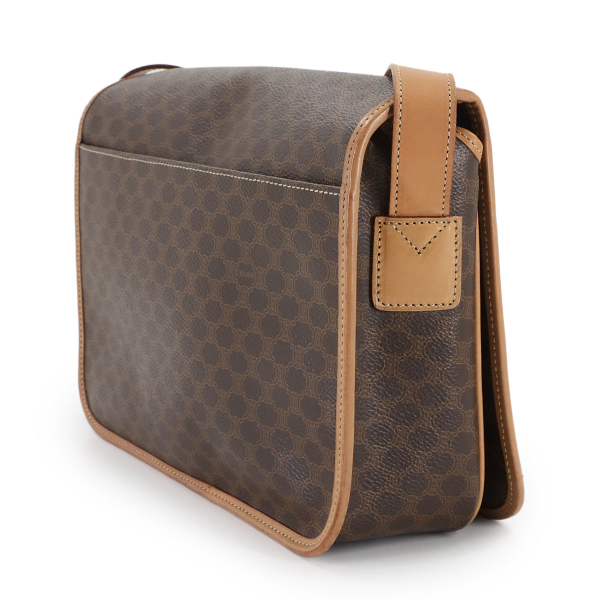 Macadam Shoulder Bag Leather PVC Brown Vintage Purse