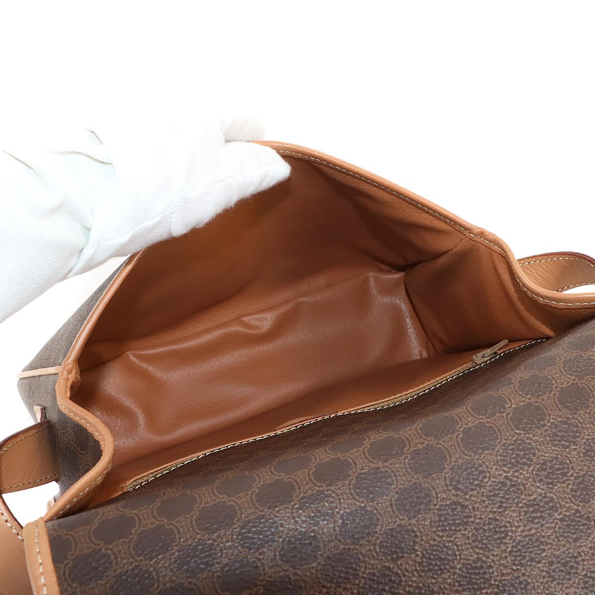 Macadam Shoulder Bag Leather PVC Brown Vintage Purse