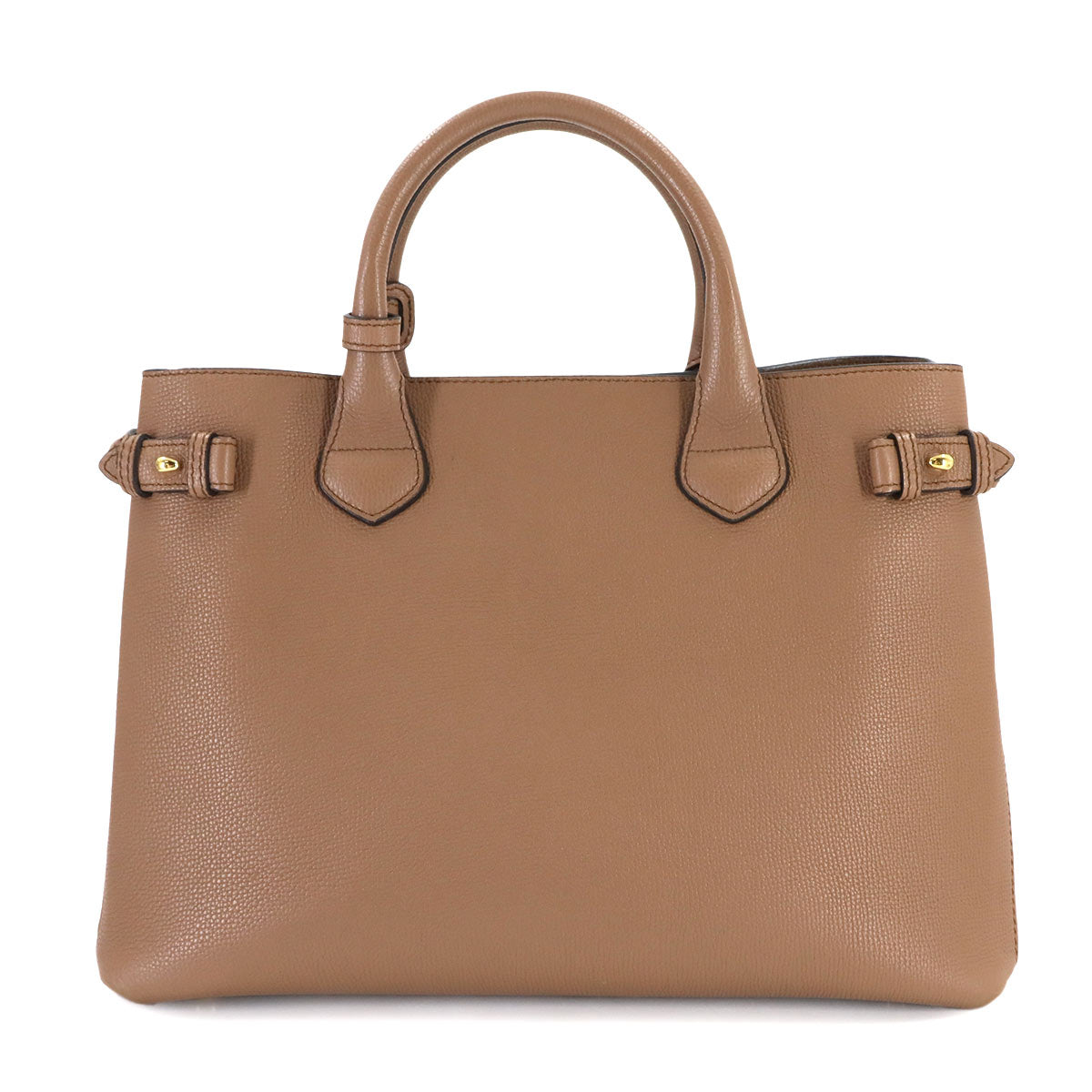 BURBERRY Banner Medium Tote Shoulder Bag Leather Dark sand 3958981