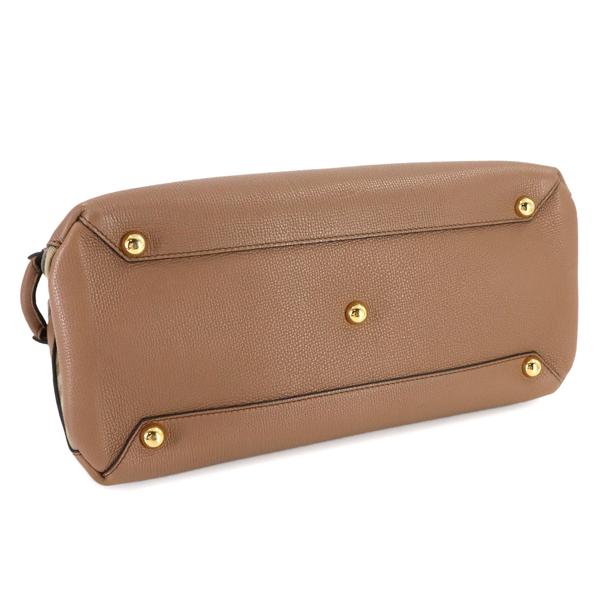 BURBERRY Banner Medium Tote Shoulder Bag Leather Dark sand 3958981