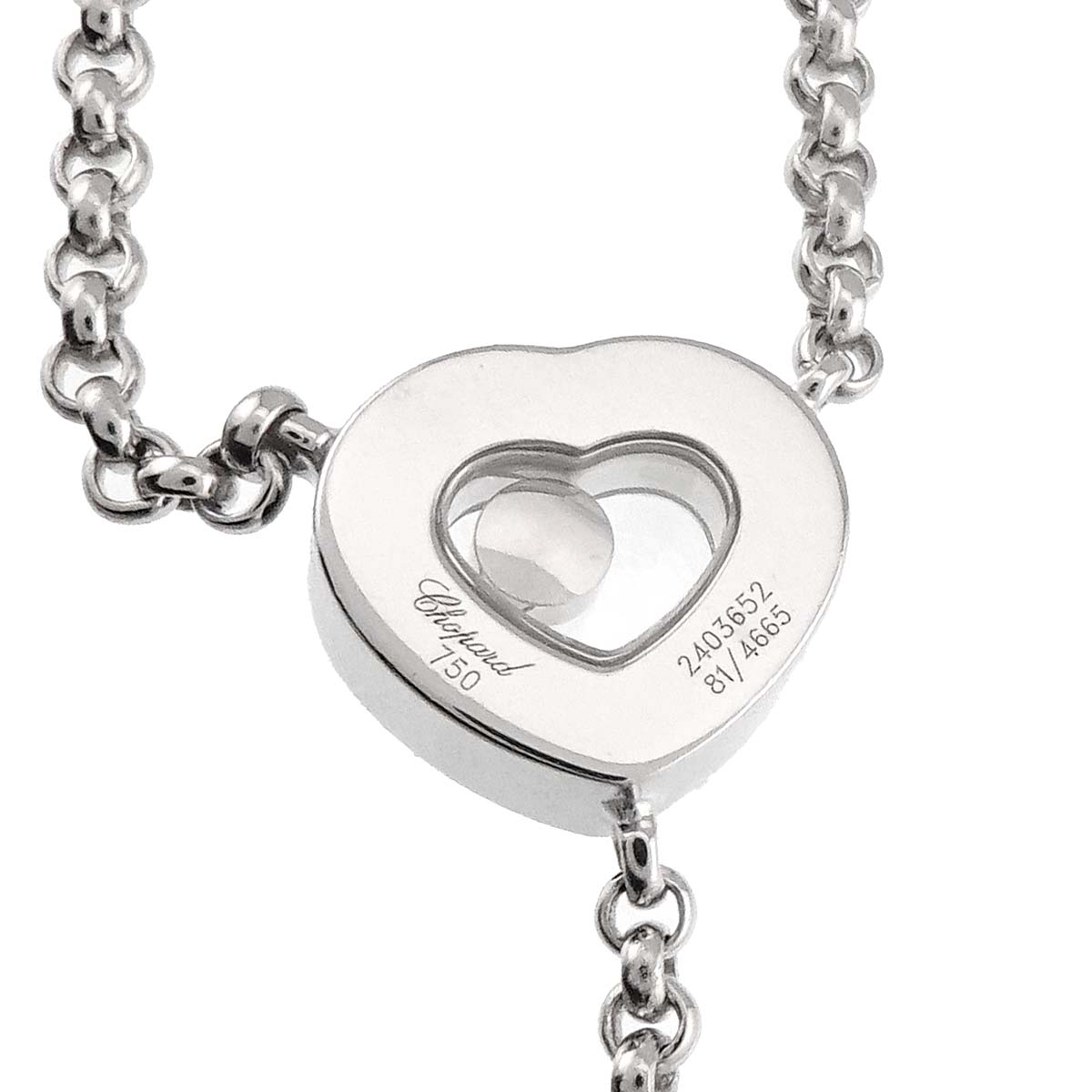 Happy Diamond Heart I LOVE YOU Necklace 18K WG 750