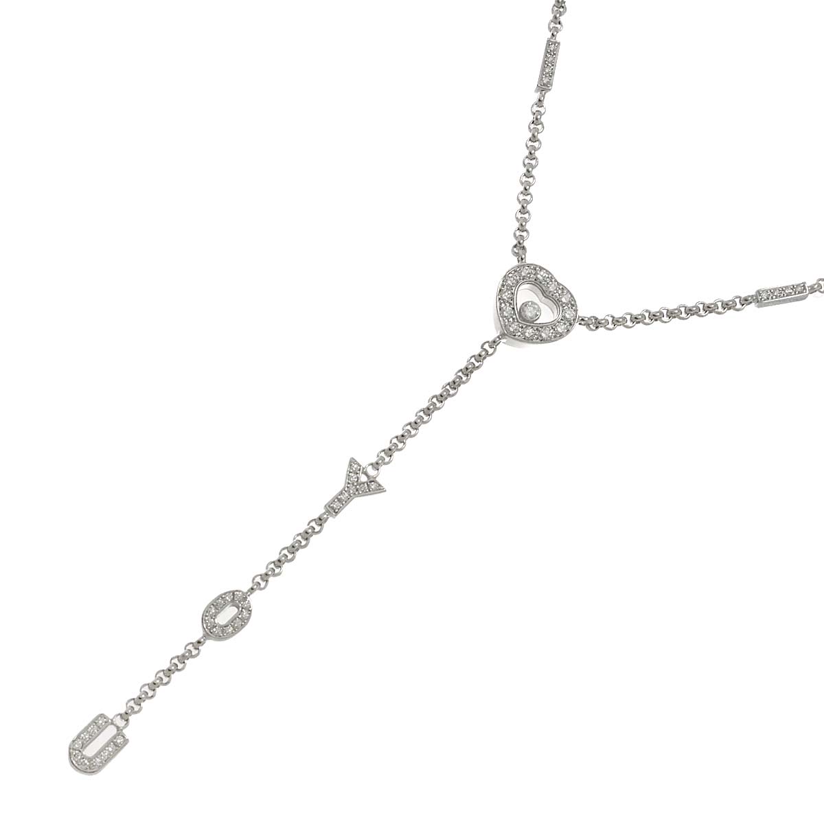 Happy Diamond Heart I LOVE YOU Necklace 18K WG 750