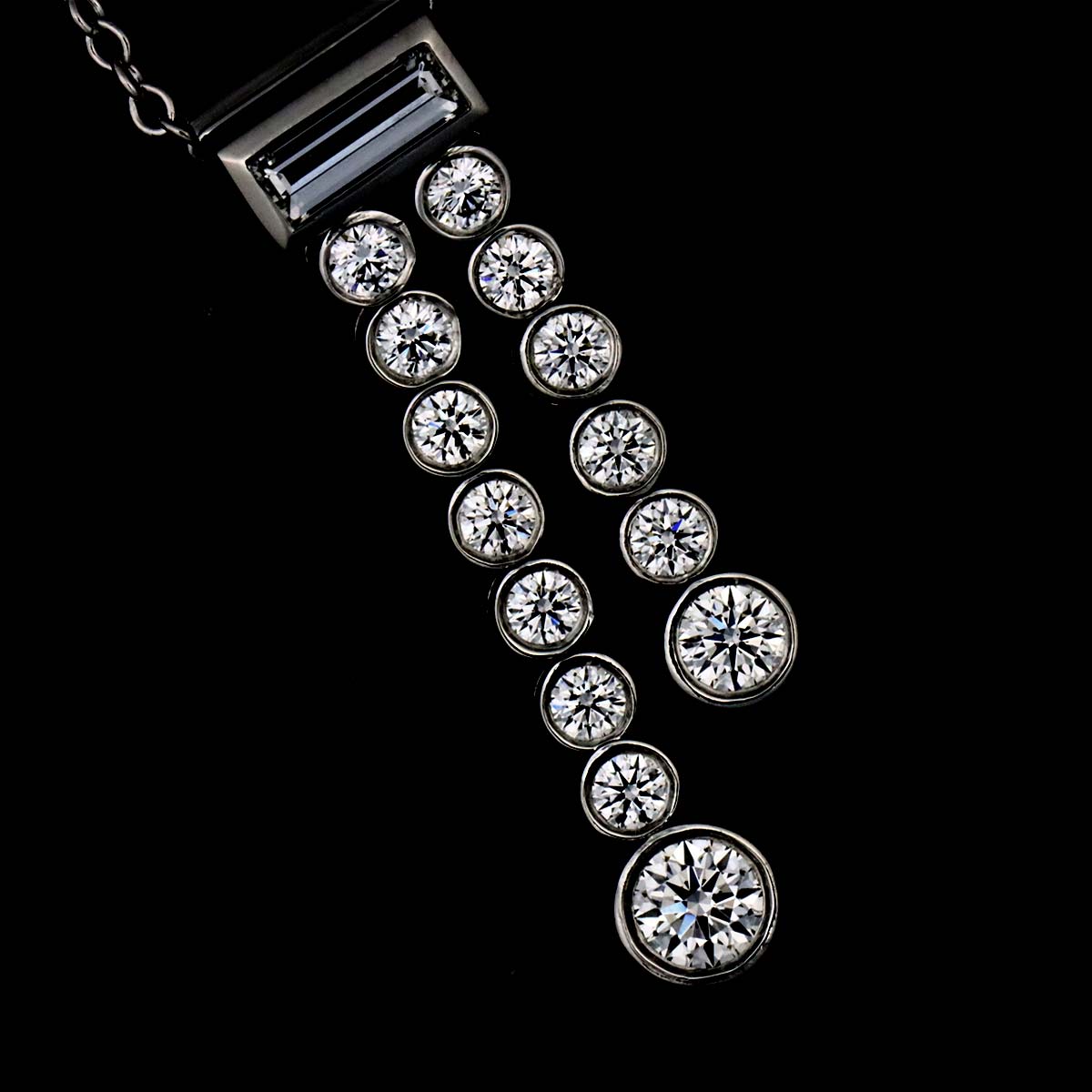 Jazz Double Drop Diamond Necklace Pt Platinum