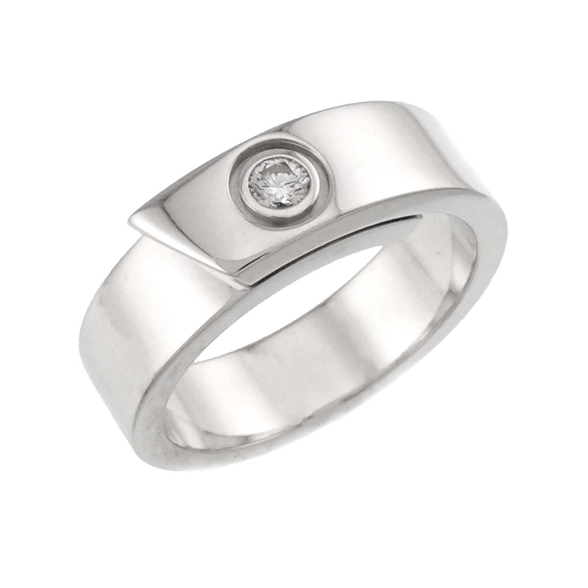 Anniversary Diamond 1P Ring 18K WG 750 size53 6.25-6.5(US)