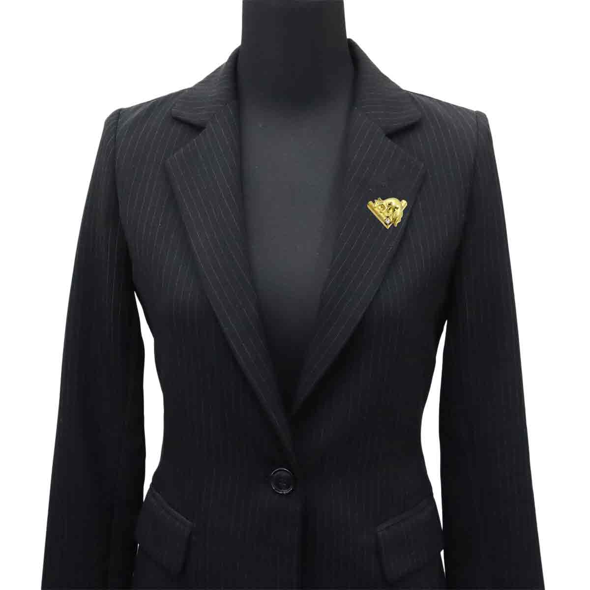 Diamond Pin Brooch 18K YG 750