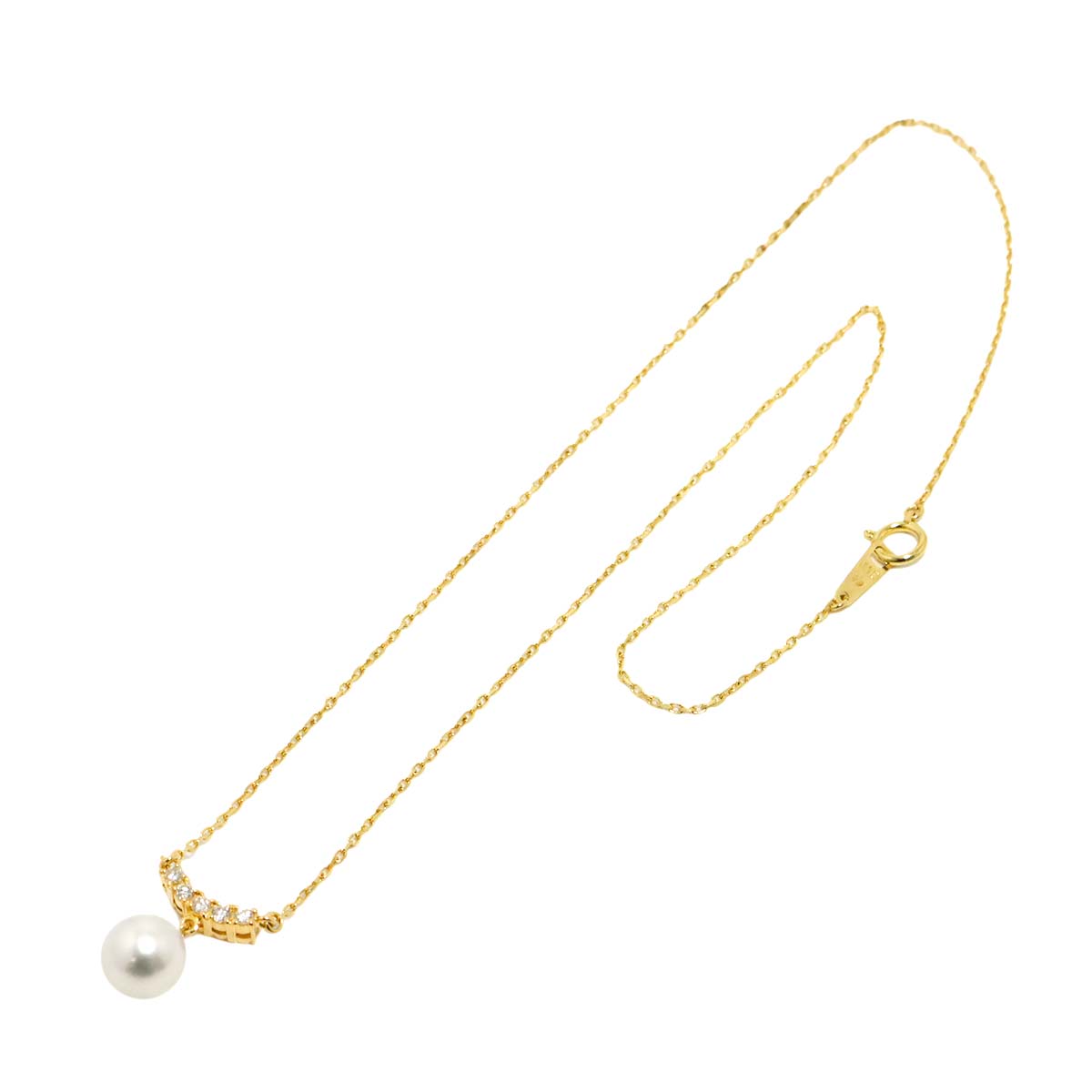 Akoya Pearl 8.3mm Diamond 0.15ct Necklace 18K YG 750