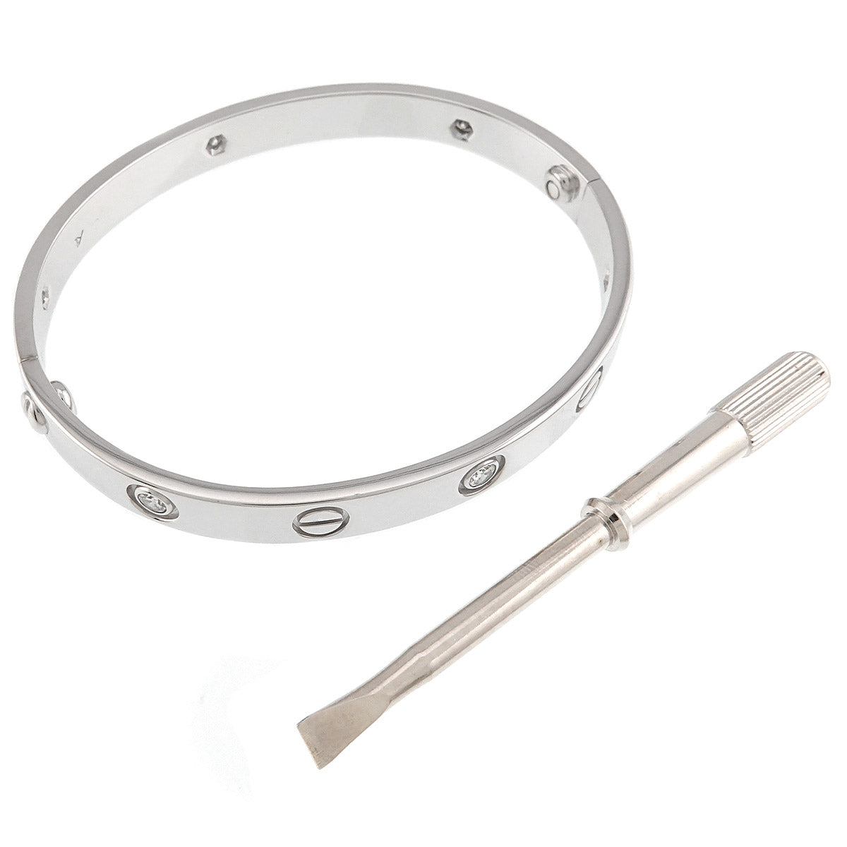 Love Bracelet Diamond 6P Bangle 18K WG 750 Size16
