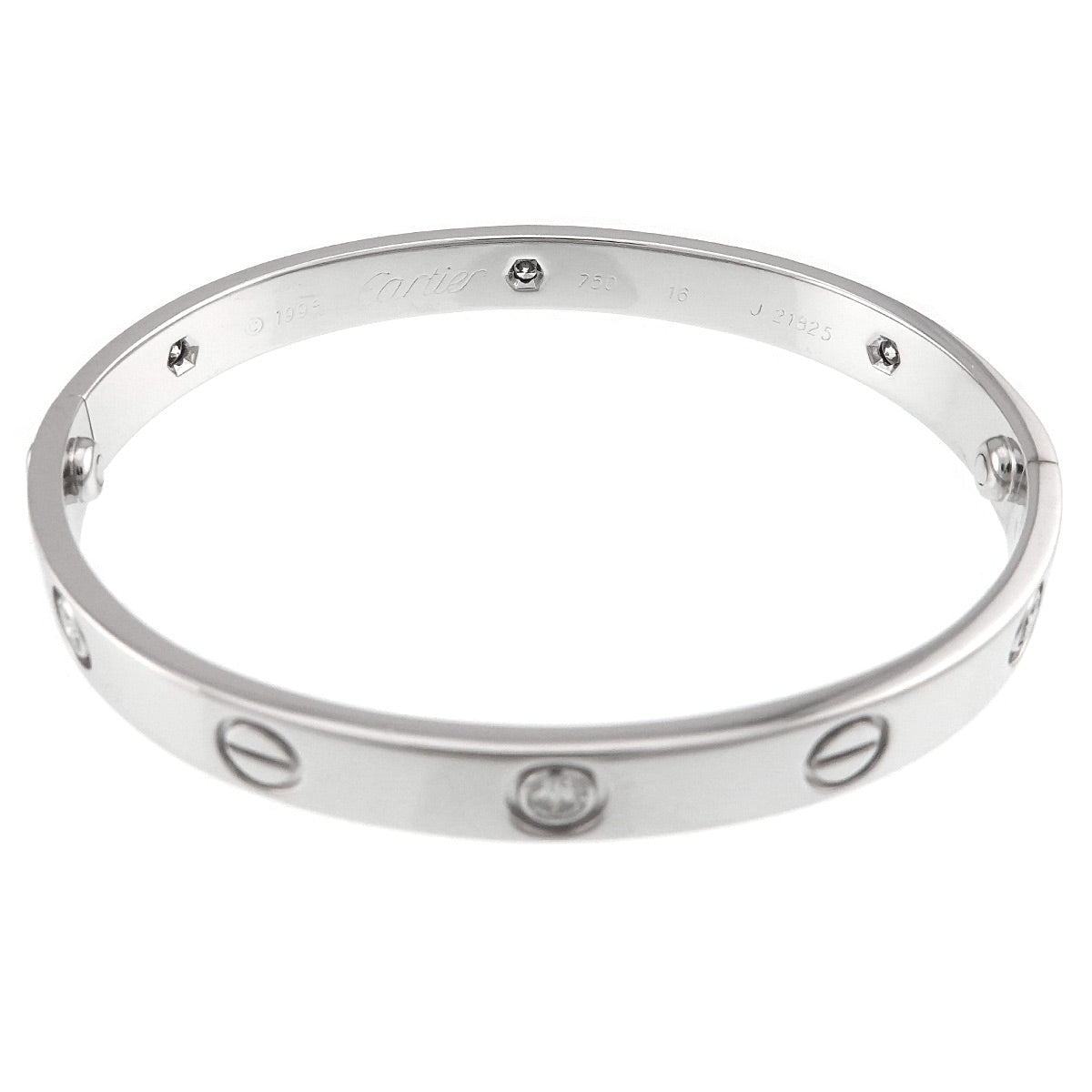 Love Bracelet Diamond 6P Bangle 18K WG 750 Size16