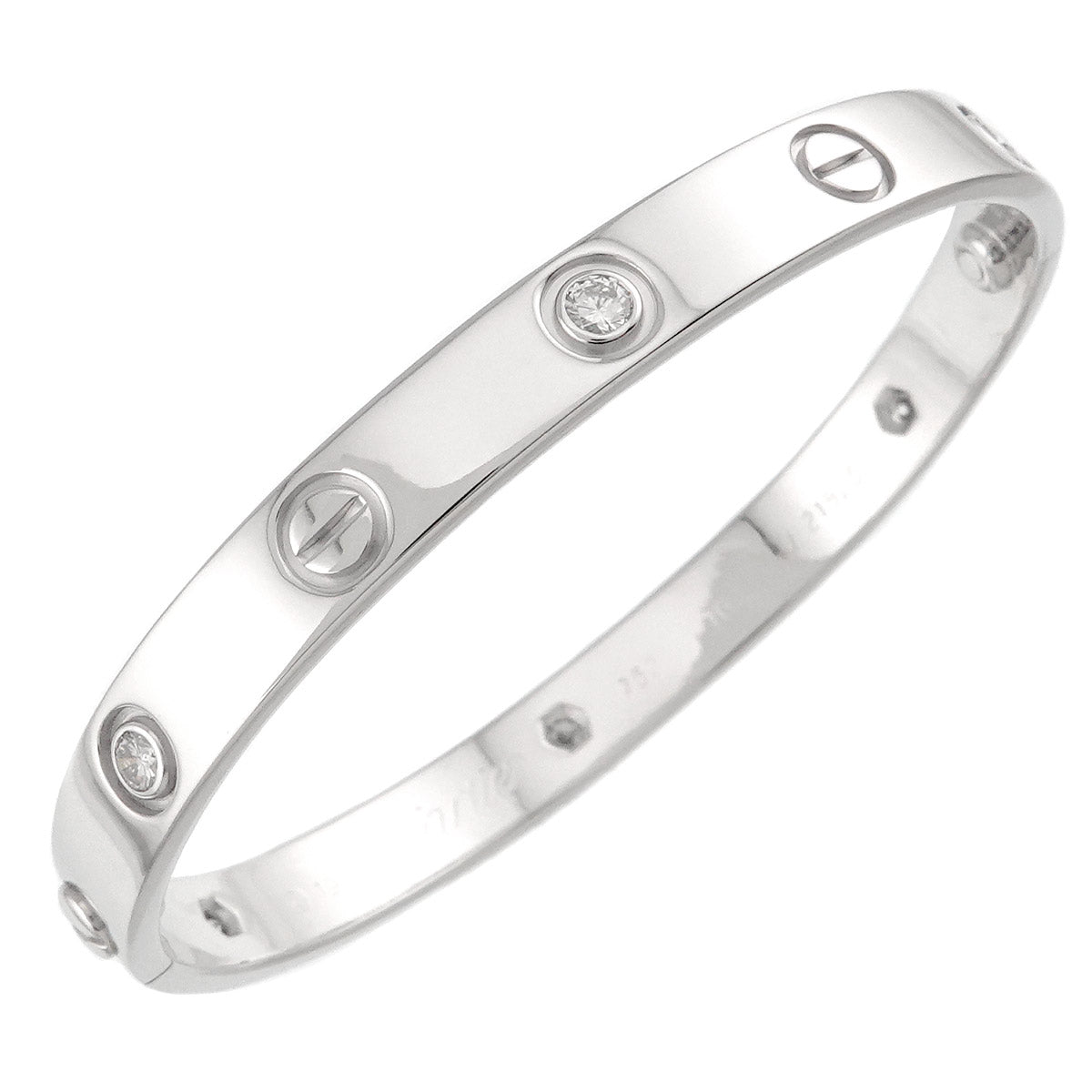 Love Bracelet Diamond 6P Bangle 18K WG 750 Size16