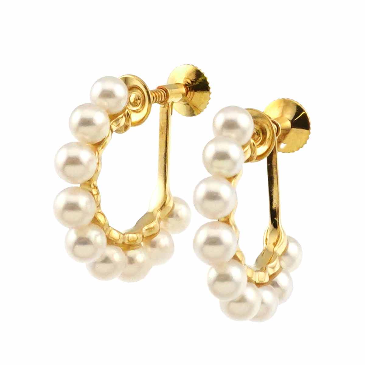 Baby Pearl 3.7-3.5mm Earrings 18K YG 750