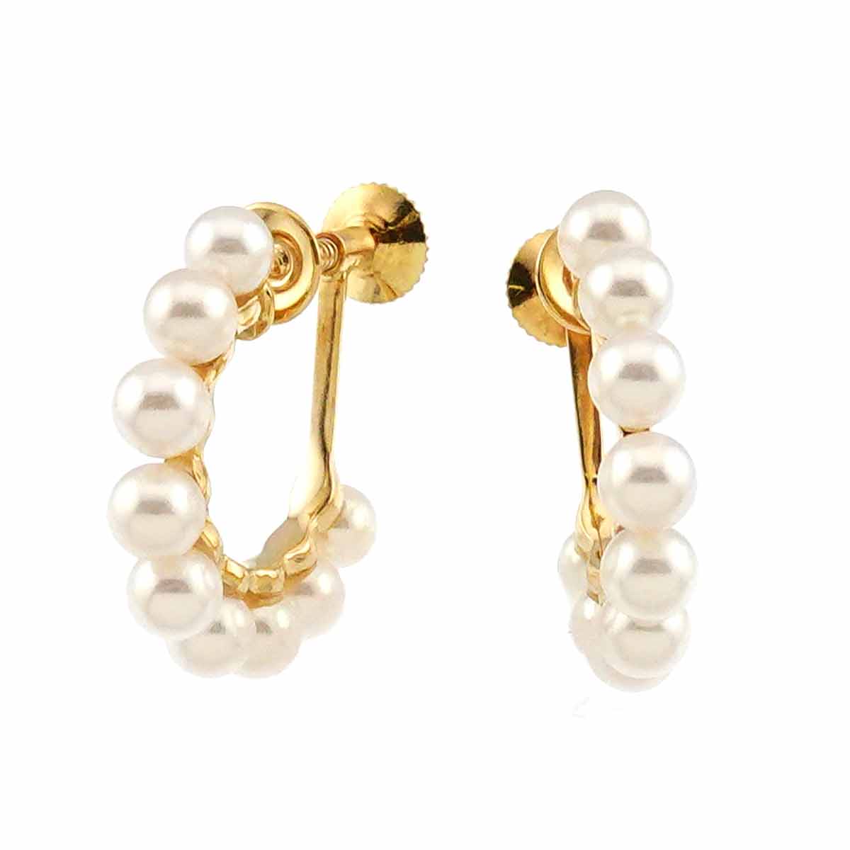 Baby Pearl 3.7-3.5mm Earrings 18K YG 750