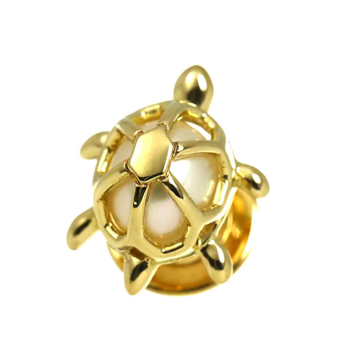 Freshwater cultured pearl Pin Brooch 18K YG 750
