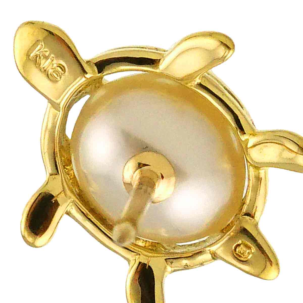 Freshwater cultured pearl Pin Brooch 18K YG 750
