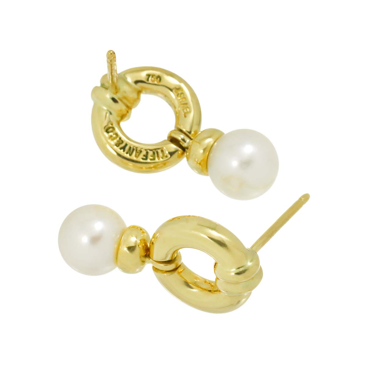 Doornock Akoya Pearl 6.3mm Earrings Pierced 18K YG 750