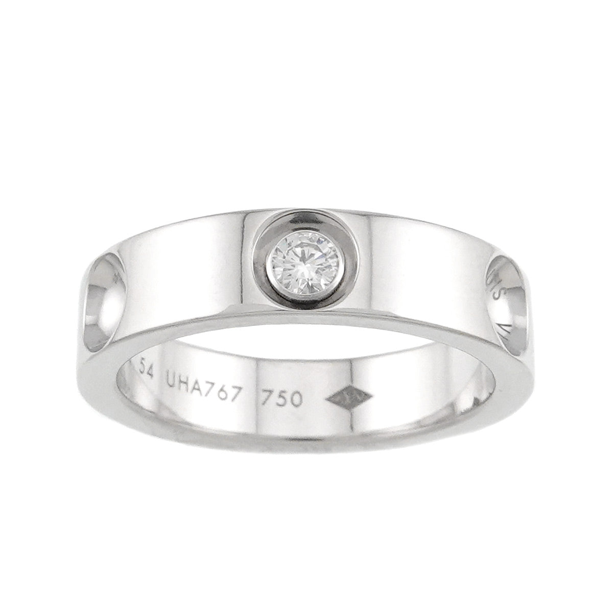 Diamond Ring 18K WG 750 size54 6.75(US)