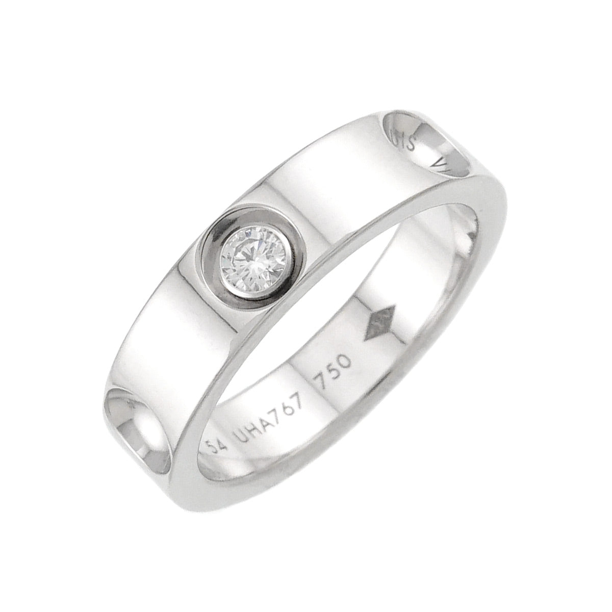 Diamond Ring 18K WG 750 size54 6.75(US)