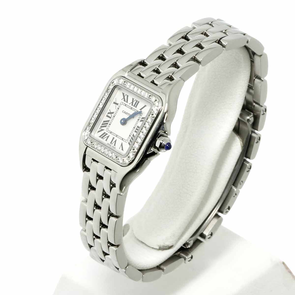 Panthere SM W4PN0007 Diamond Bezel Quartz Silver Dial Ladies