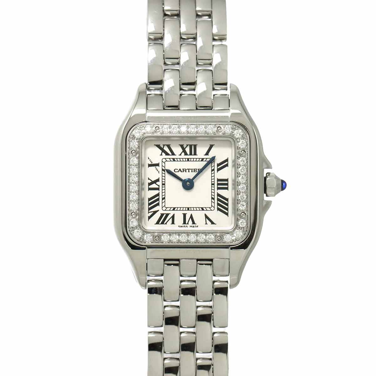 Panthere SM W4PN0007 Diamond Bezel Quartz Silver Dial Ladies