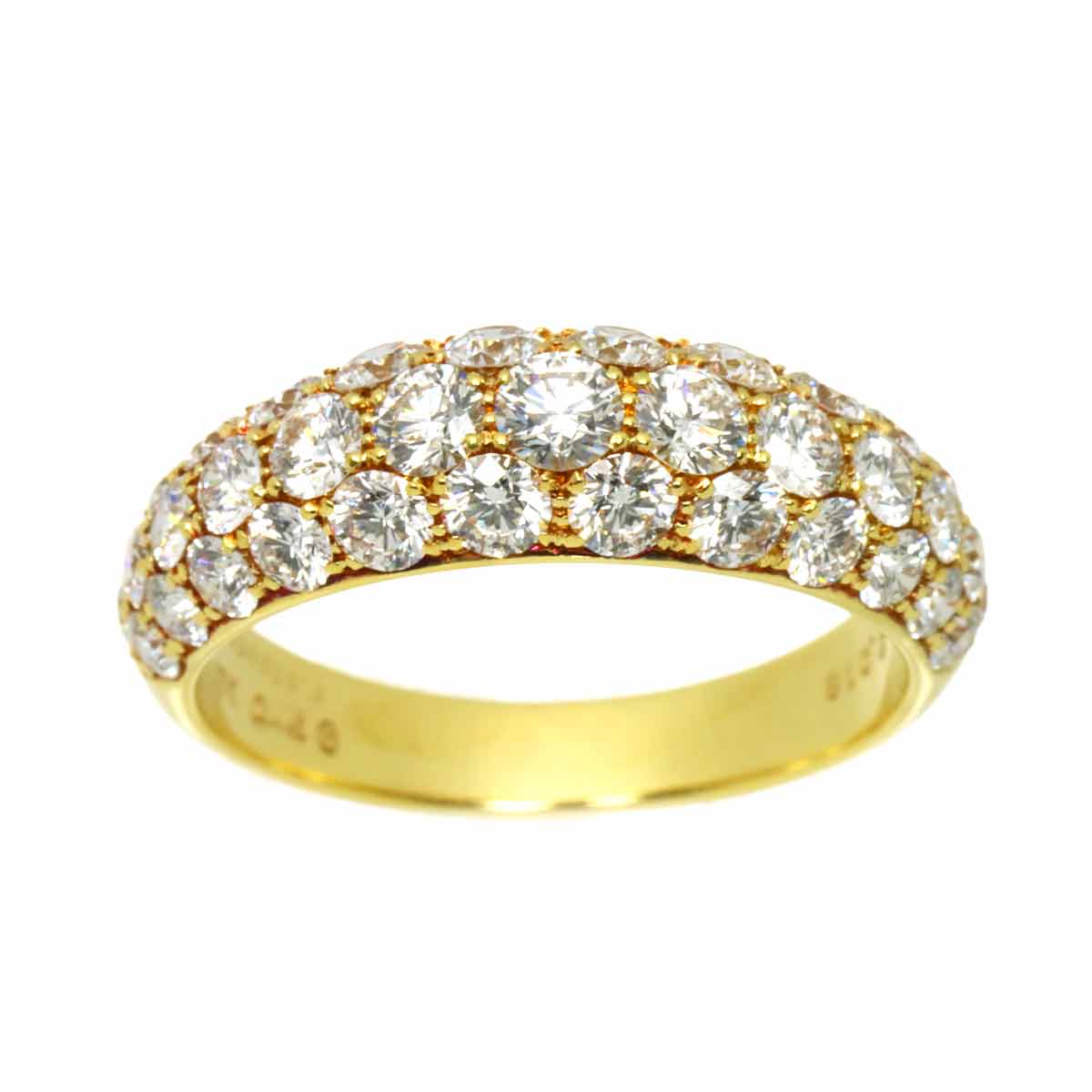 Diamond 2.018ct Ring 18K YG 750 Size6.75(US)