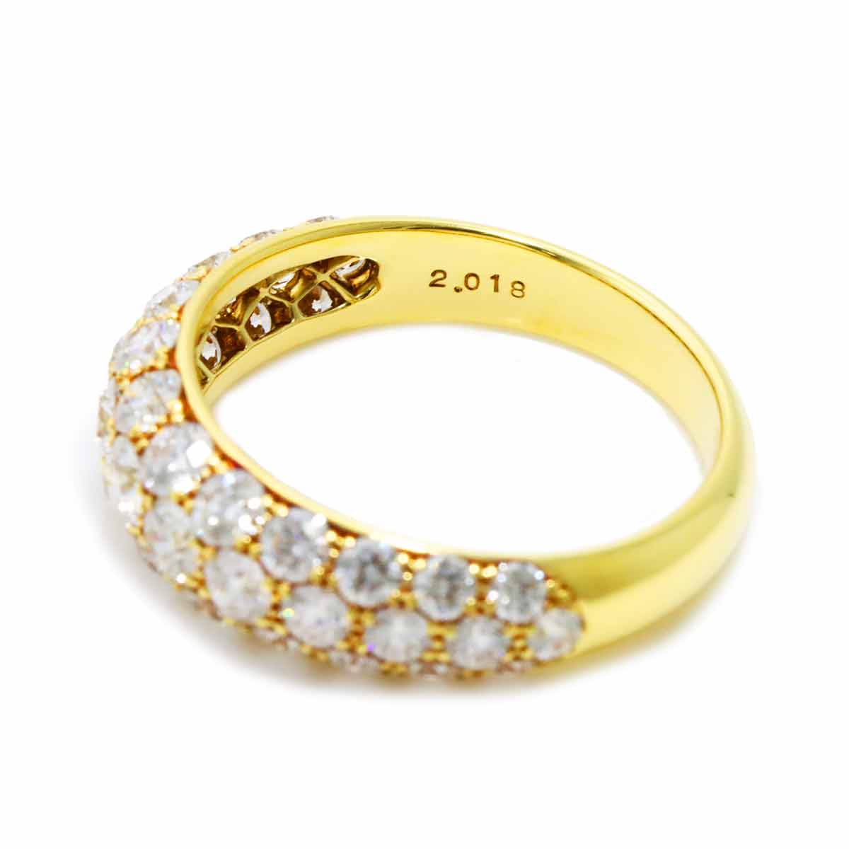 Diamond 2.018ct Ring 18K YG 750 Size6.75(US)