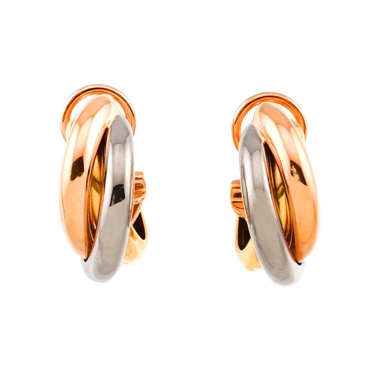 Trinity Earrings Pierced 18K YG WG PG 750