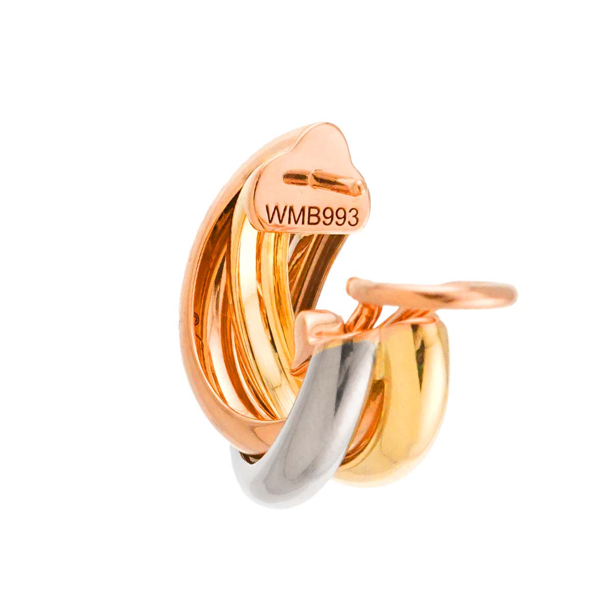 Trinity Earrings Pierced 18K YG WG PG 750