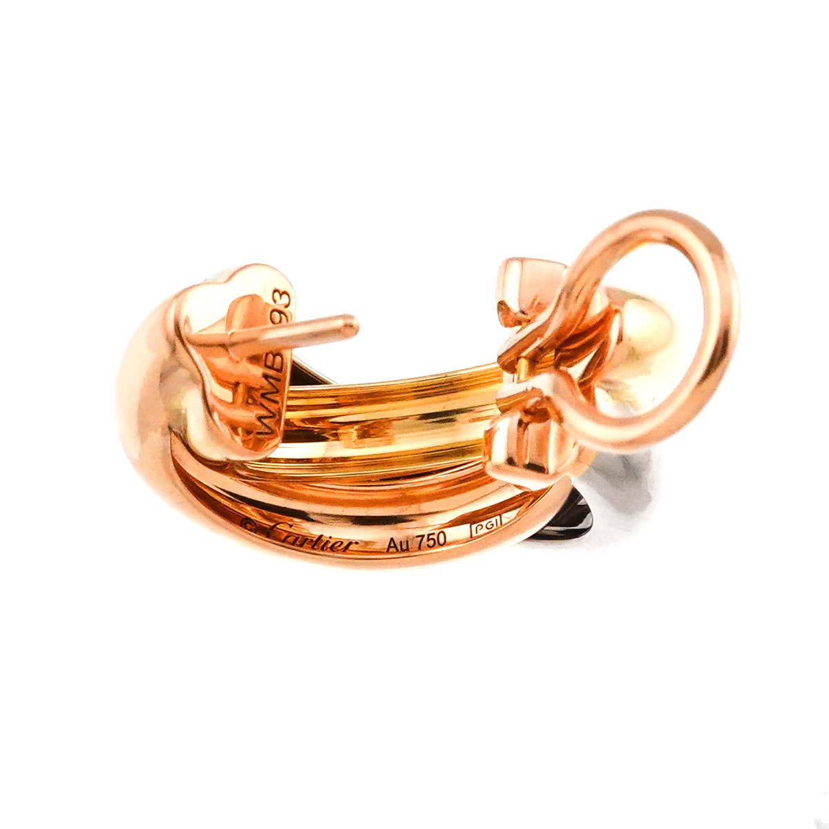 Trinity Earrings Pierced 18K YG WG PG 750