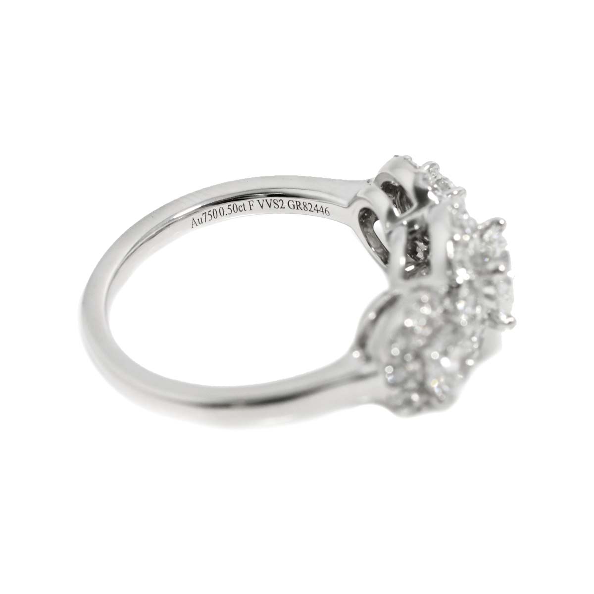 Icon Diamond 0.50ct F/VVS2/3EX Ring 18K WG 750 size4.5(US)