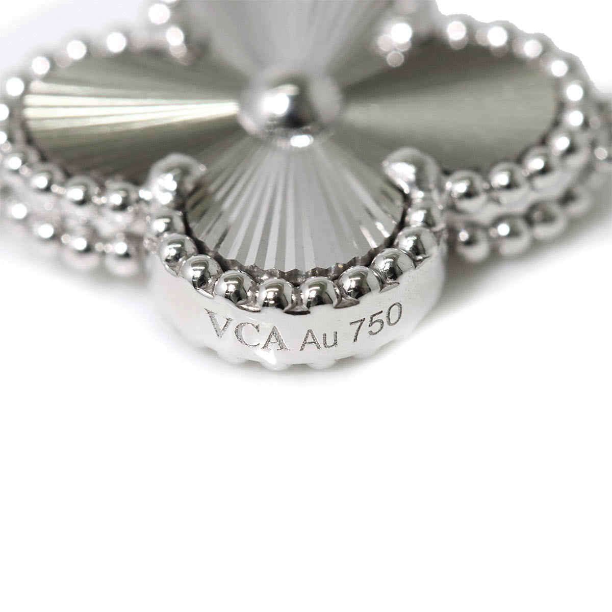 Vintage Alhambra 20P Long Necklace 18K WG 750